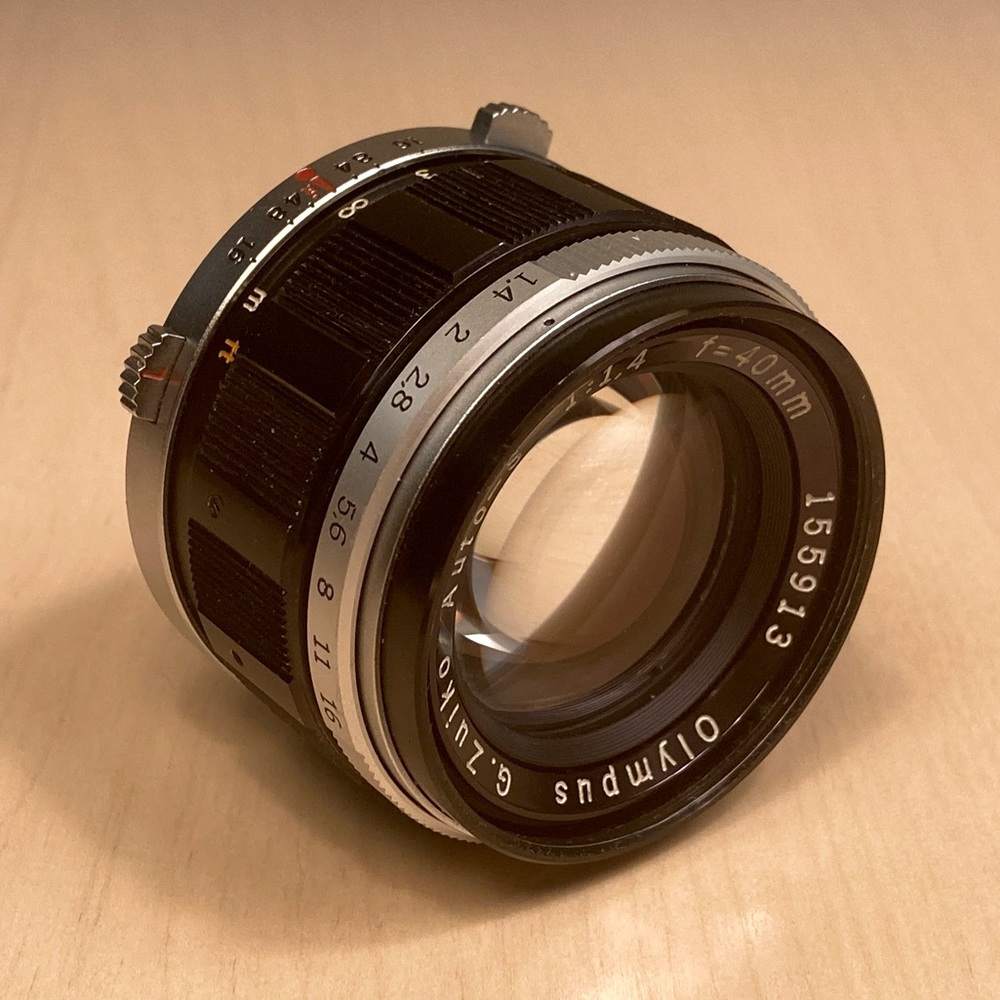 Olympus 40mm f1.4 G. Zuiko Auto-S Pen-F Mount Camera Lens
